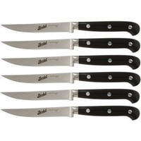 photo adhoc gloss black knife - set of 6 smooth blade steak knives 1